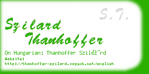 szilard thanhoffer business card